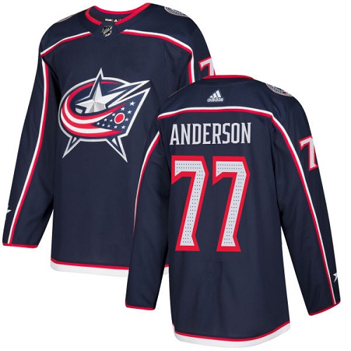 Men's Columbus Blue Jackets #77 Josh Anderson Navy Stitched NHL Jersey